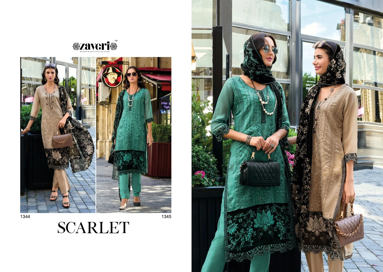 Zaveri Scarlet Soft Organza Wholesale Fancy Readymade Salwar Suit Catalog — Wholesale Readymade Suit, MPA wholesale from Surat — view 5